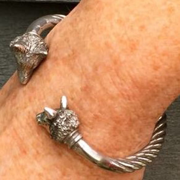 Pewter Sheep & Collie Torc Bangle