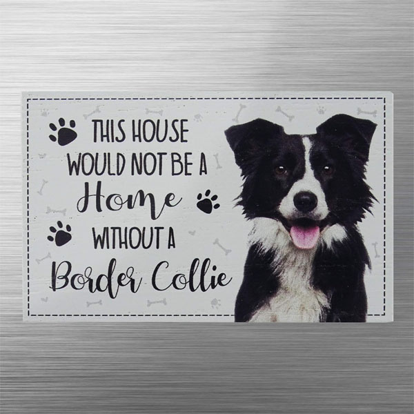 Border Collie Wooden Fridge Magnet