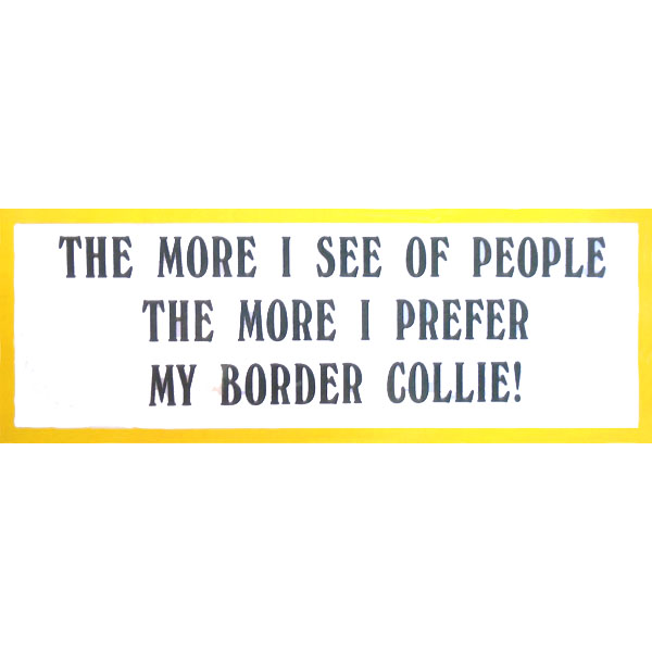 ''The More I see of People The More I Prefer My Border Collie'' Sticker