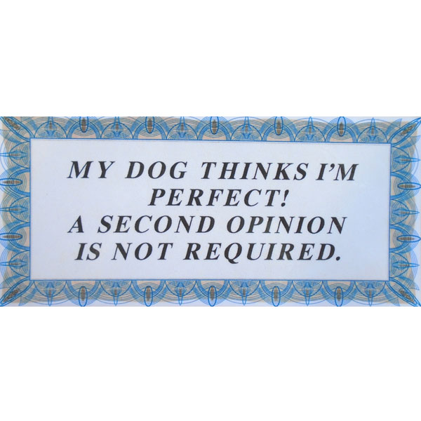 ''My Dog Thinks I'm Perfect'' Sticker