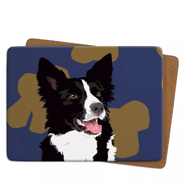 Leslie Gerry Border Collie Table Mat