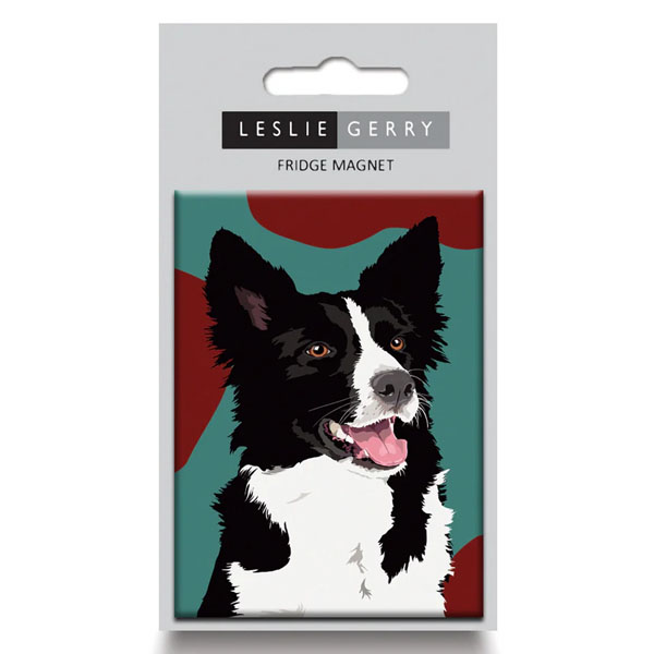 Leslie Gerry Border Collie Fridge Magnet