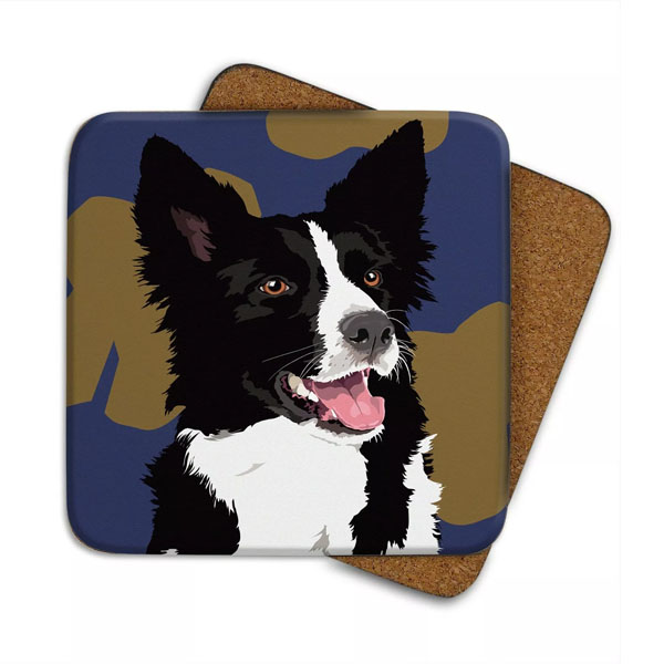 Leslie Gerry Border Collie Coaster