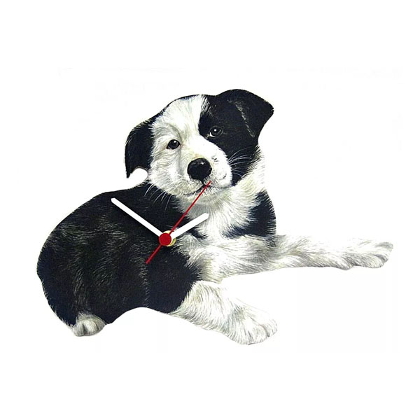 Border Collie Puppy Wall Clock