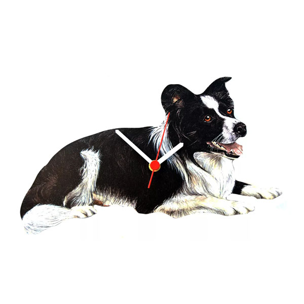 Lying Border Collie Wall Clock