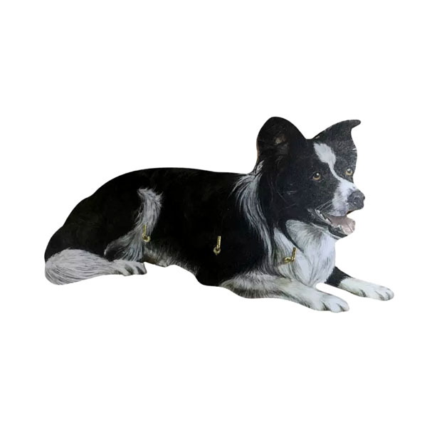 Large Lying Border Collie Key Rack