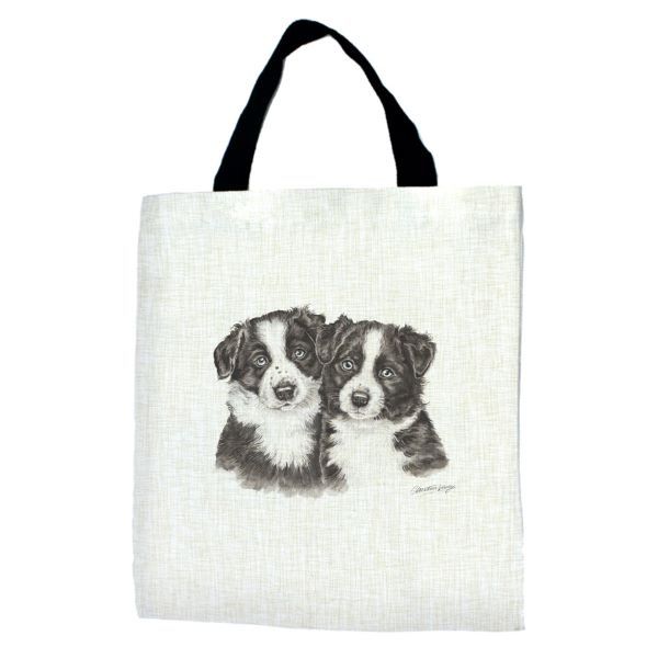 Border Collie Pups Tote Bag