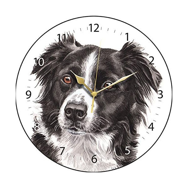 Border Collie Round Wall Clock