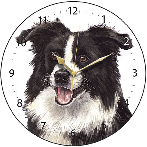 Border Collie Round Wall Clock