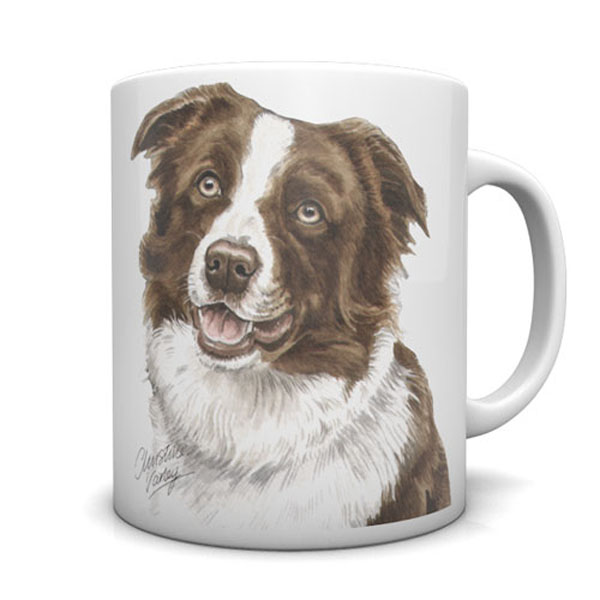 Red & White Border Collie Mug