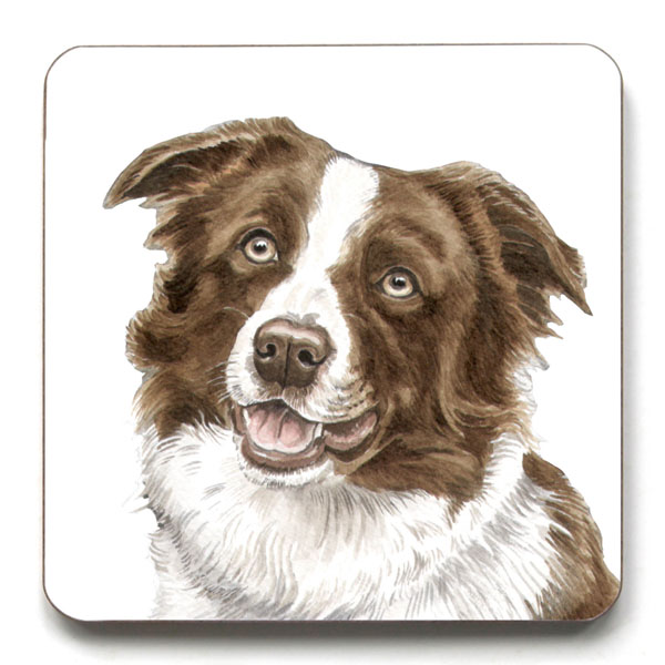 Red & White Collie Coaster