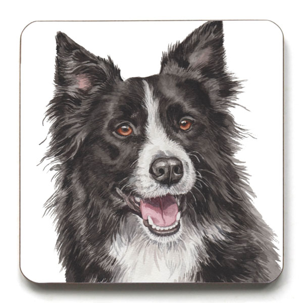 Black & White Collie Coaster