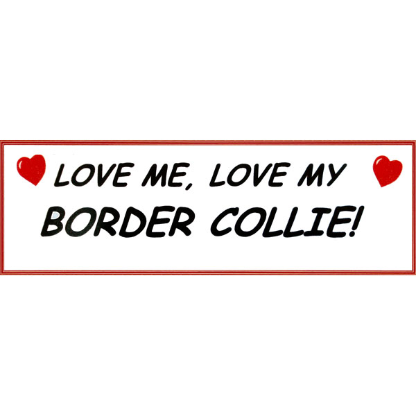 ''Love me love my Border Collie'' Sticker