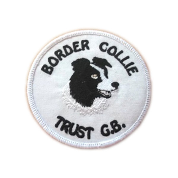 Border Collie Trust GB White Sew on Badge