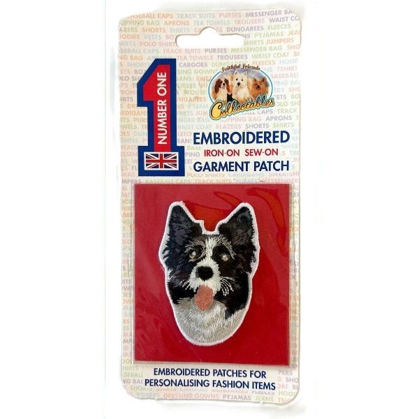 Embroidered Border Collie Head Iron On/Sew On Patch[1]