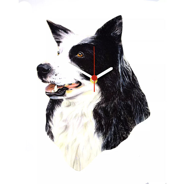 Border Collie Head Wall Clock