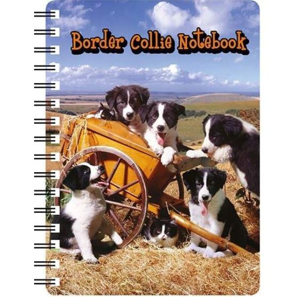 3D Border Collie Group Pups Notebook