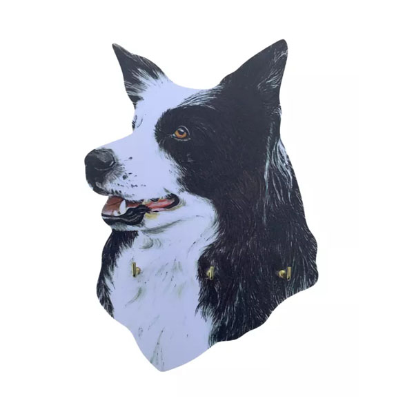 Large Border Collie Head Key Rack