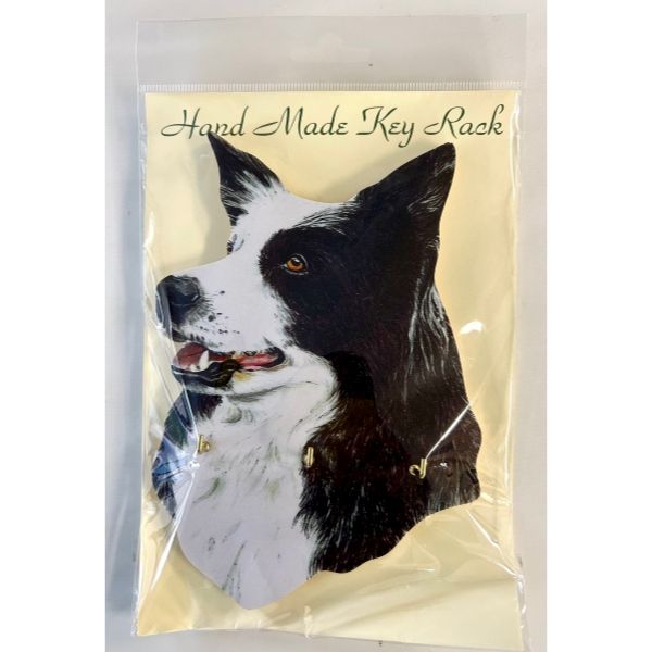 Small Border Collie Head Key Rack