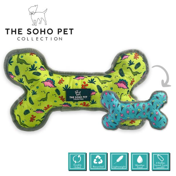 Dino/Ice Cream Patterned Reversible Bone Toy